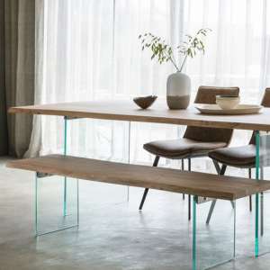 Ferndale Dining Table In Oak With Glass Stand