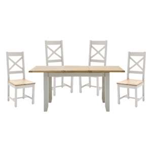 Ferndale Extending Dining Table With 4 Cross Back Chairs