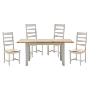 Ferndale Extending Dining Table With 4 Ladder Back Chairs