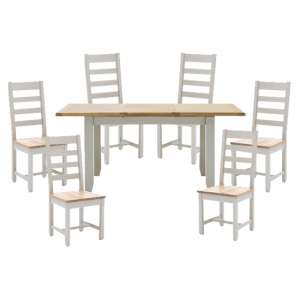 Ferndale Extending Large Dining Table With 6 Ladder Back Chairs