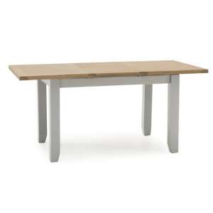 Ferndale Extending Large Dining Table In Grey With Oak Top