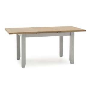 Ferndale Extending Wooden Dining Table In Grey With Oak Top