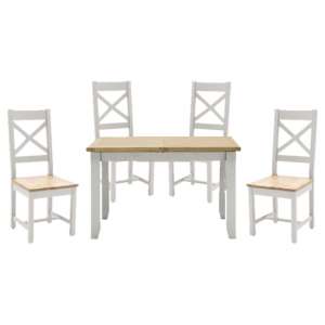 Ferndale Fixed Dining Table With 4 Cross Back Chairs