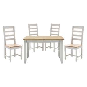 Ferndale Fixed Dining Table With 4 Ladder Back Chairs