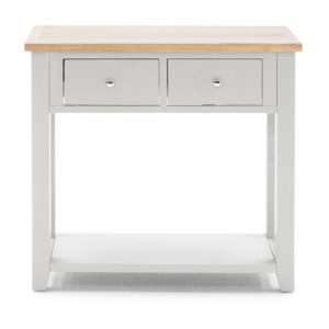 Ferndale Wooden 2 Drawers Console Table In Grey With Oak Top