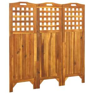 Filiz 3 Panels 121cm x 2cm x 120cm Room Divider In Acacia Wood