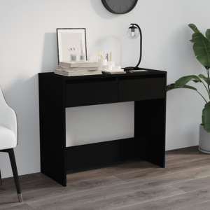 Finley Wooden Console Table With 2 Drawers In Black
