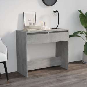 Finley Wooden Console Table With 2 Drawers In Concrete Effect