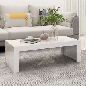 Fionn Rectangular High Gloss Coffee Table In White