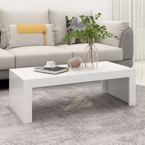 Fionn Rectangular Wooden Coffee Table In White