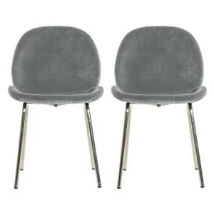 Flanaven Light Grey Velvet Dining Chairs In A Pair