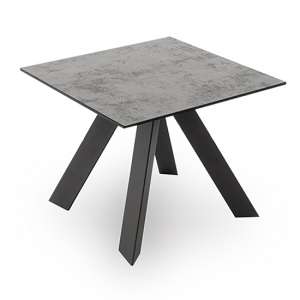 Flavia Glass Top Lamp Table In Grey