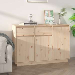 Flavius Pinewood Sideboard With 3 Doors 2 Drawers In Natural