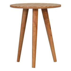 Maine Wooden Mixed Cube Pattern End Table In Oak Ish