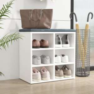Fleta Shoe Storage Bench With 6 Shelves In White