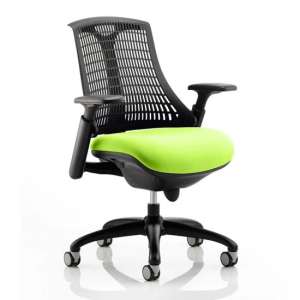 Flex Task Black Back Office Chair With Myrrh Green Seat