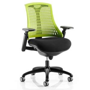 Flex Task Office Chair In Black Frame With Green Back