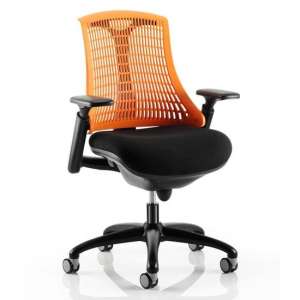 Flex Task Office Chair In Black Frame With Orange Back