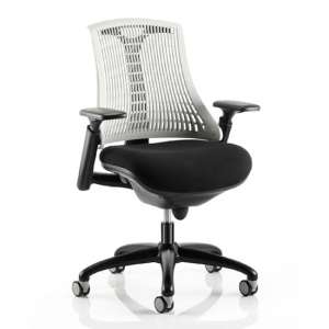 Flex Task Office Chair In Black Frame With White Back