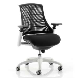 Flex Task Office Chair In White Frame With Black Back