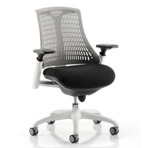 Flex Task Office Chair In White Frame With Grey Back
