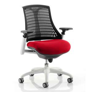 Flex Task White Frame Black Back Office Chair In Bergamot Cherry