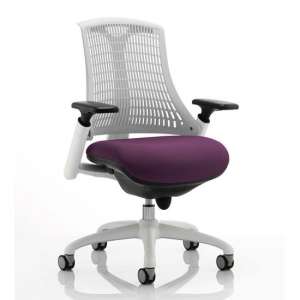 Flex Task White Frame White Back Office Chair In Tansy Purple