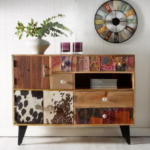 Flocons Wooden Sideboard In Reclaimed Wood With 4 Drawers