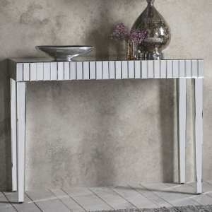 Floren Mirrored Glass Console Table In Silver