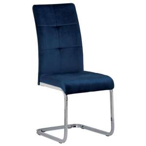 Flotin Velvet Dining Chair In Blue