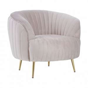 Florino Upholstered Velvet Armchair With Gold Legs In Mink