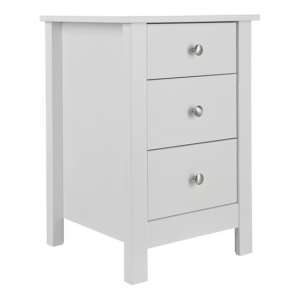 Flosteen Wooden 3 Drawers Bedside Cabinet In White