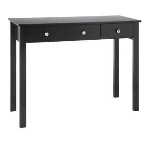 Flosteen Wooden 3 Drawers Dressing Table In Black