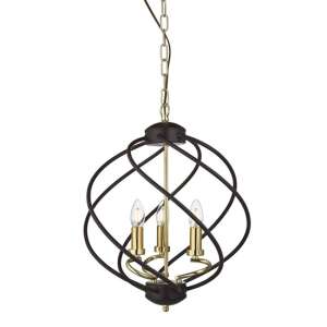 Flow 3 Lights Ceiling Pendant Light In Black And Gold