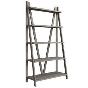 Floyd Large Wooden Ladder Design Bookcase In Grey Oak