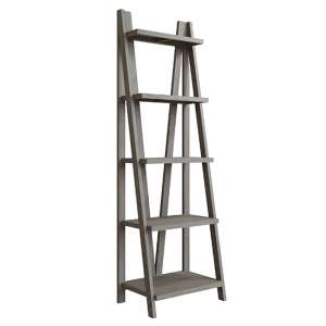 Floyd Tall Wooden Ladder Design Bookcase In Grey Oak