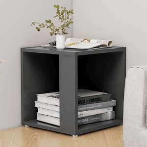 Flutura Wooden Side Table In Grey