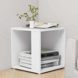 Flutura Wooden Side Table In White