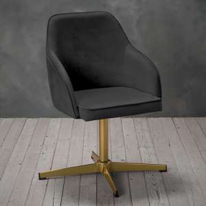 Fulbourn Velvet Home And Office Chair In Black