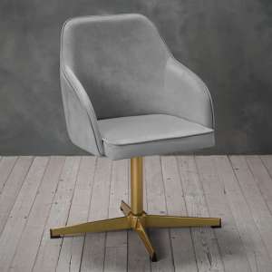 Fulbourn Velvet Home And Office Chair In Grey