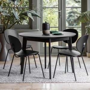 Forden Wooden Round Dining Table In Black
