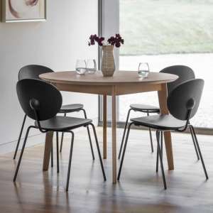 Forden Wooden Round Dining Table In Grey