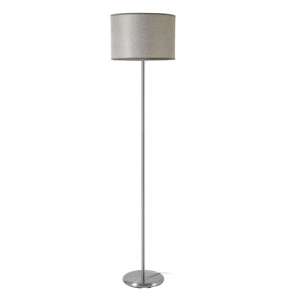 Formito Grey Waffle Effect Shade Floor Lamp With Chrome Base