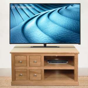 Fornatic Wooden TV Stand In Mobel Oak With 4 Drawers 1 Shelf