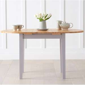 Fornox Oval Extending Wooden Dining Table In Oak And Grey