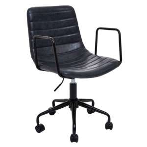 Fortas Leather Home And Office Chair In Grey