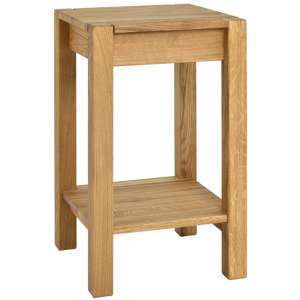 Fortworth Tall Wooden Side Table In Oiled Oak