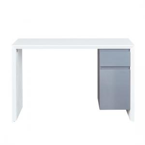 Foxley Computer Desk In White High Gloss And Grey