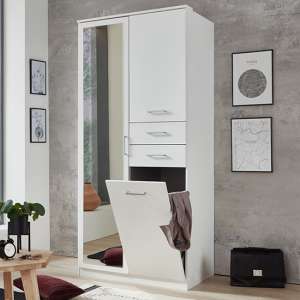 Frankfurt Mirrored Wooden Wardrobe In White