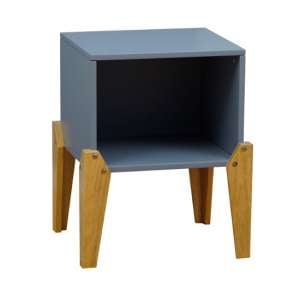 Fremont Contemporary Wooden Bedside Table In Grey